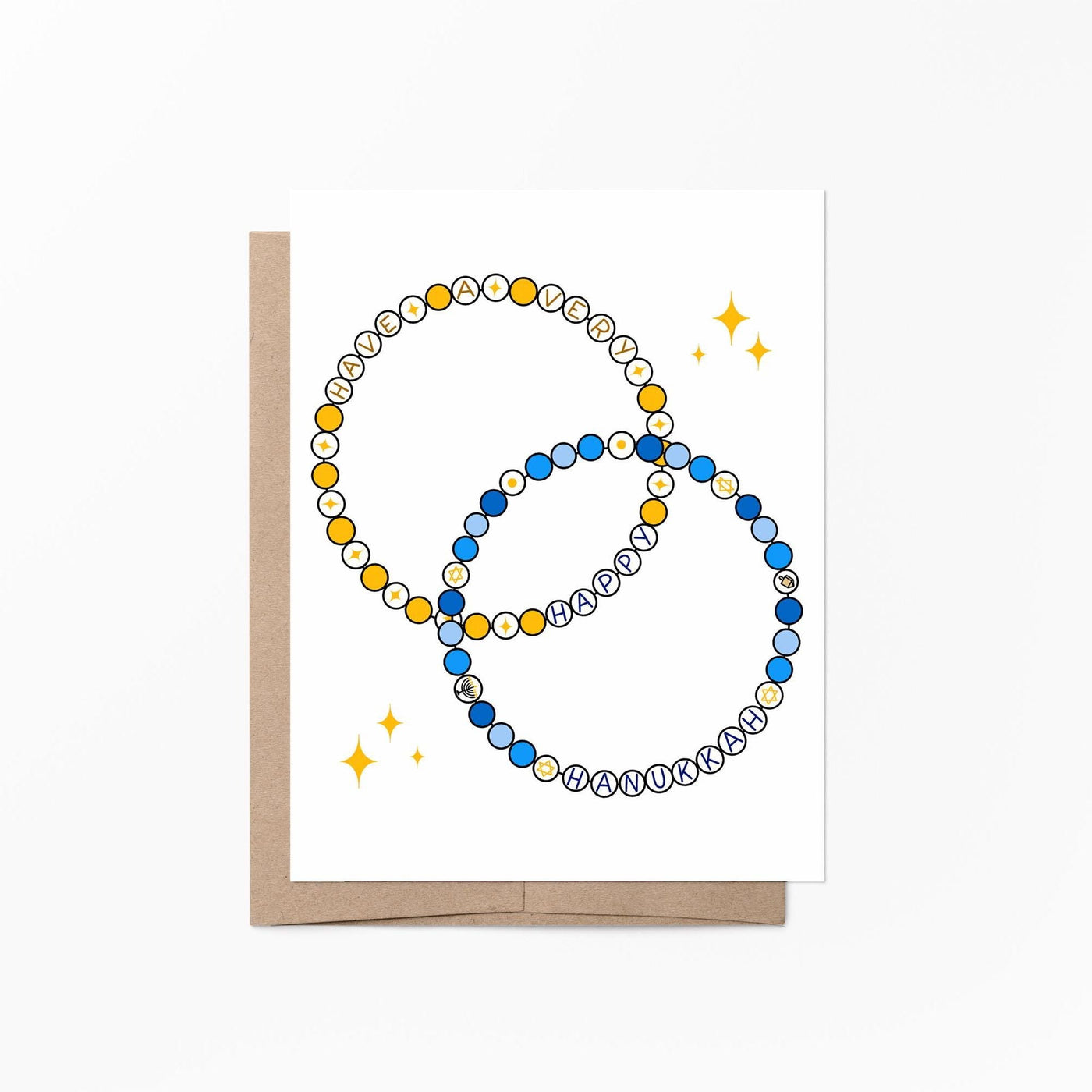 Friendship bracelet Hanukkah card - MangoIllustrated - Greeting Cards