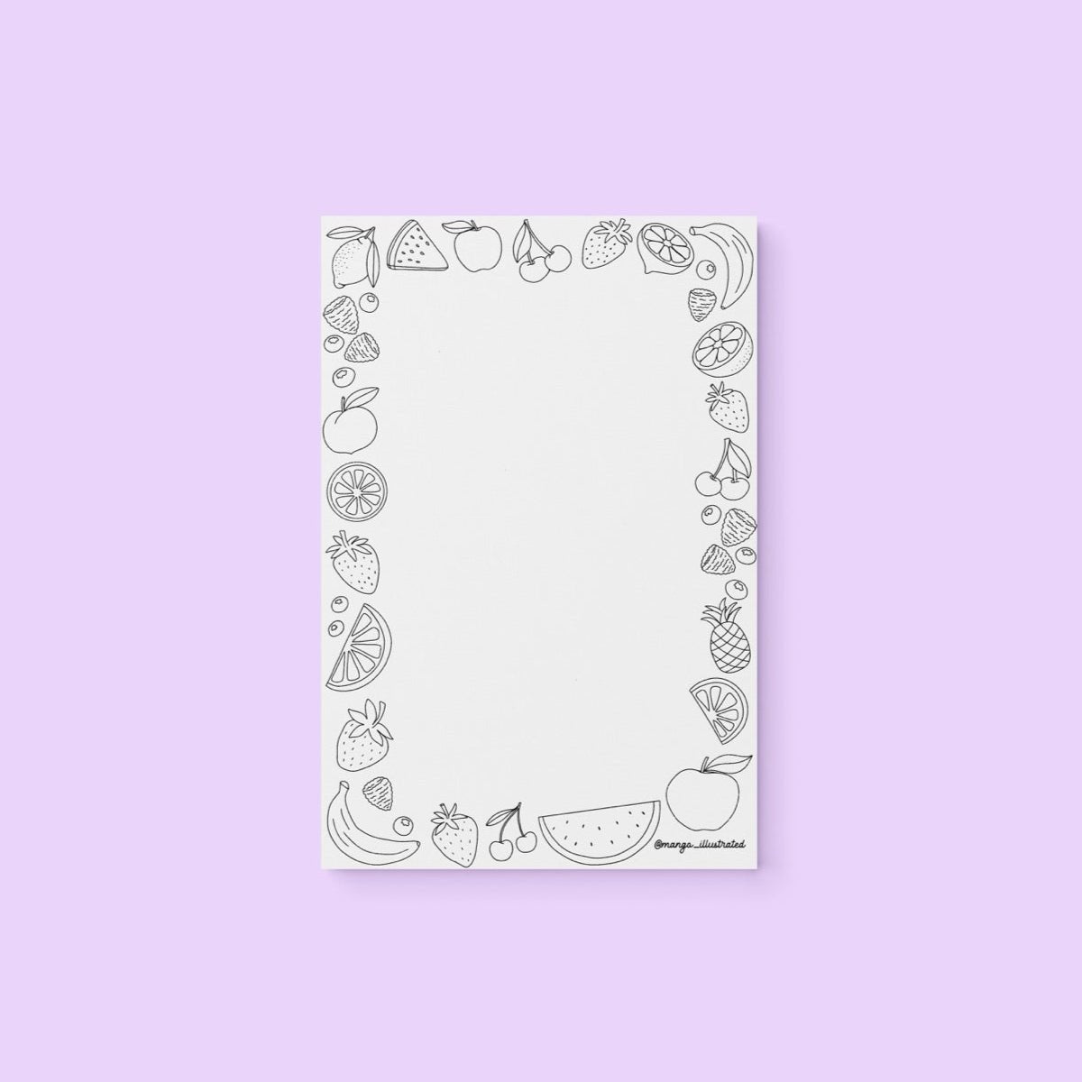 Fruit doodles color - in notepad - MangoIllustrated - Notepad