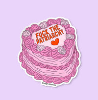 Fuck the patriarchy cake sticker - MangoIllustrated - Sticker