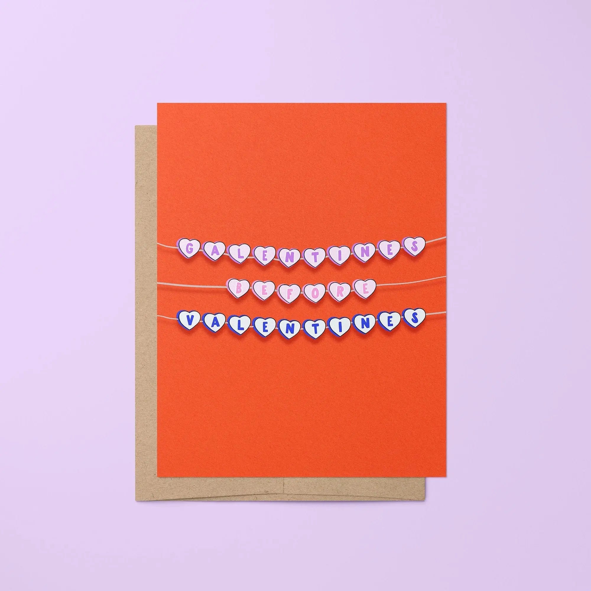 Galentines before Valentines friendship bracelet greeting card - MangoIllustrated - Greeting Cards