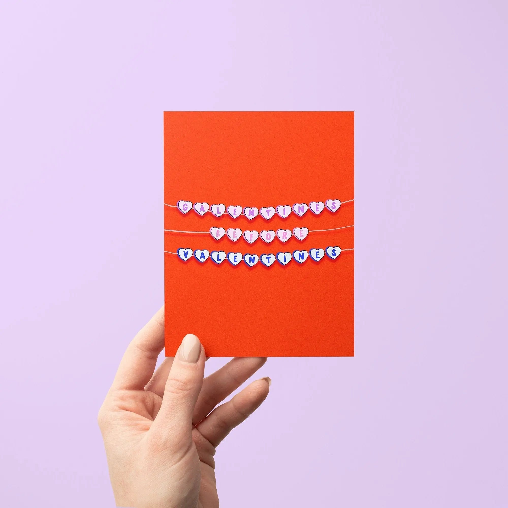 Galentines before Valentines friendship bracelet greeting card - MangoIllustrated - Greeting Cards