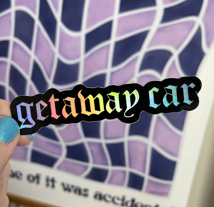 Getaway Car holographic sticker - MangoIllustrated - Sticker