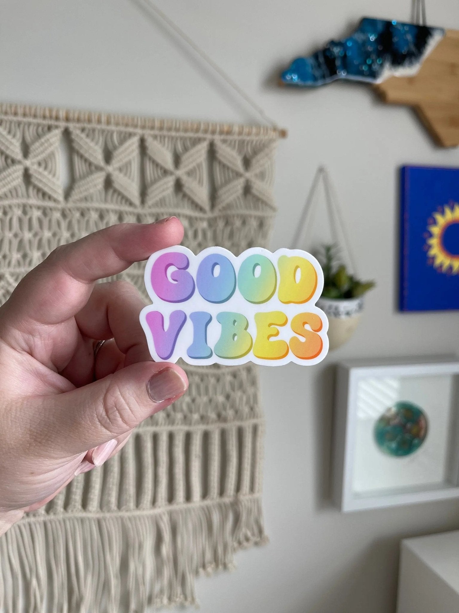 Good Vibes rainbow sticker - MangoIllustrated - Sticker