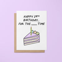 Happy 29th birthday again fill in the blank birthday card - MangoIllustrated - Greeting Cards