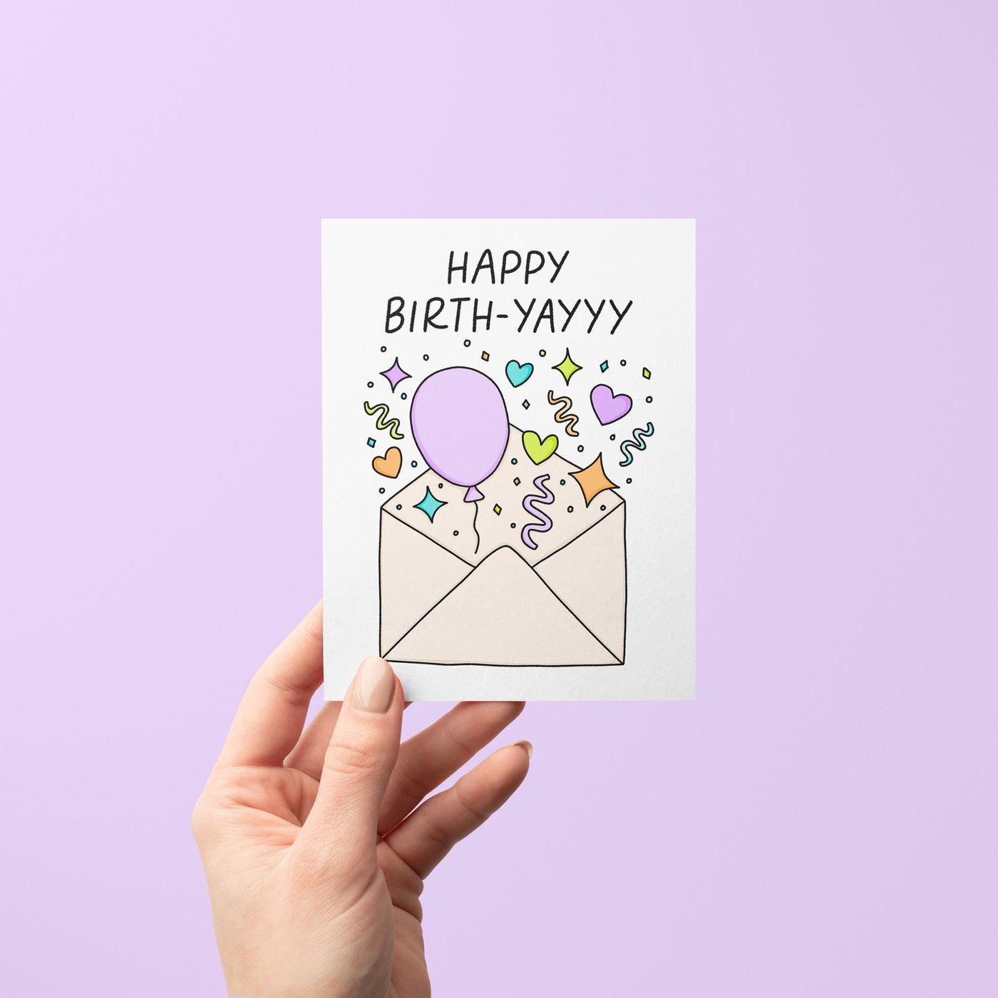 Happy Birth - yayyy birthday card - MangoIllustrated - Greeting Cards