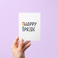 Happy Pride hearts card - MangoIllustrated - Greeting Cards