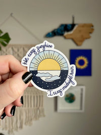 He was sunshine I was midnight rain sticker - MangoIllustrated - Sticker