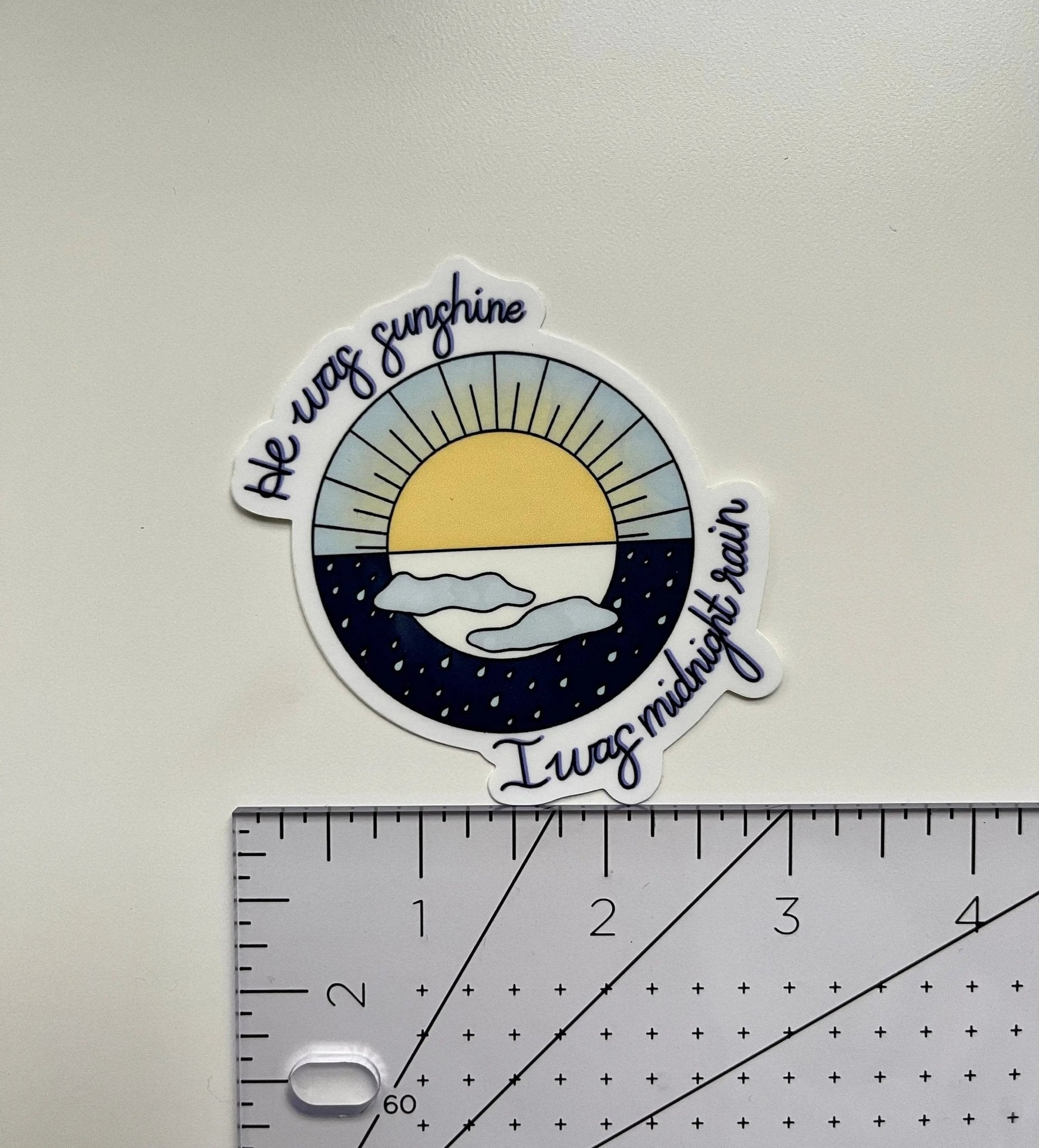 He was sunshine I was midnight rain sticker - MangoIllustrated - Sticker