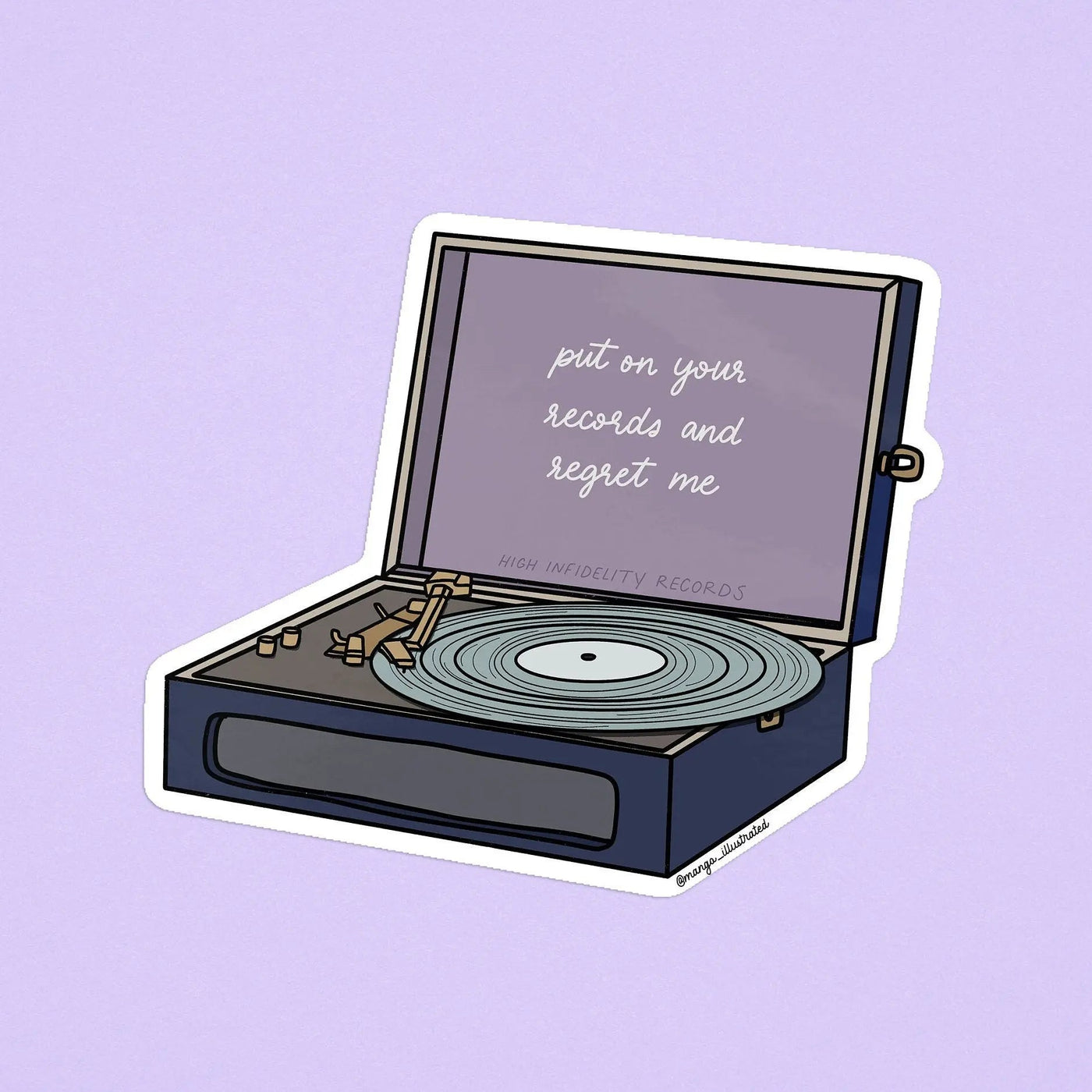 High Infidelity Record Player sticker - MangoIllustrated - Sticker