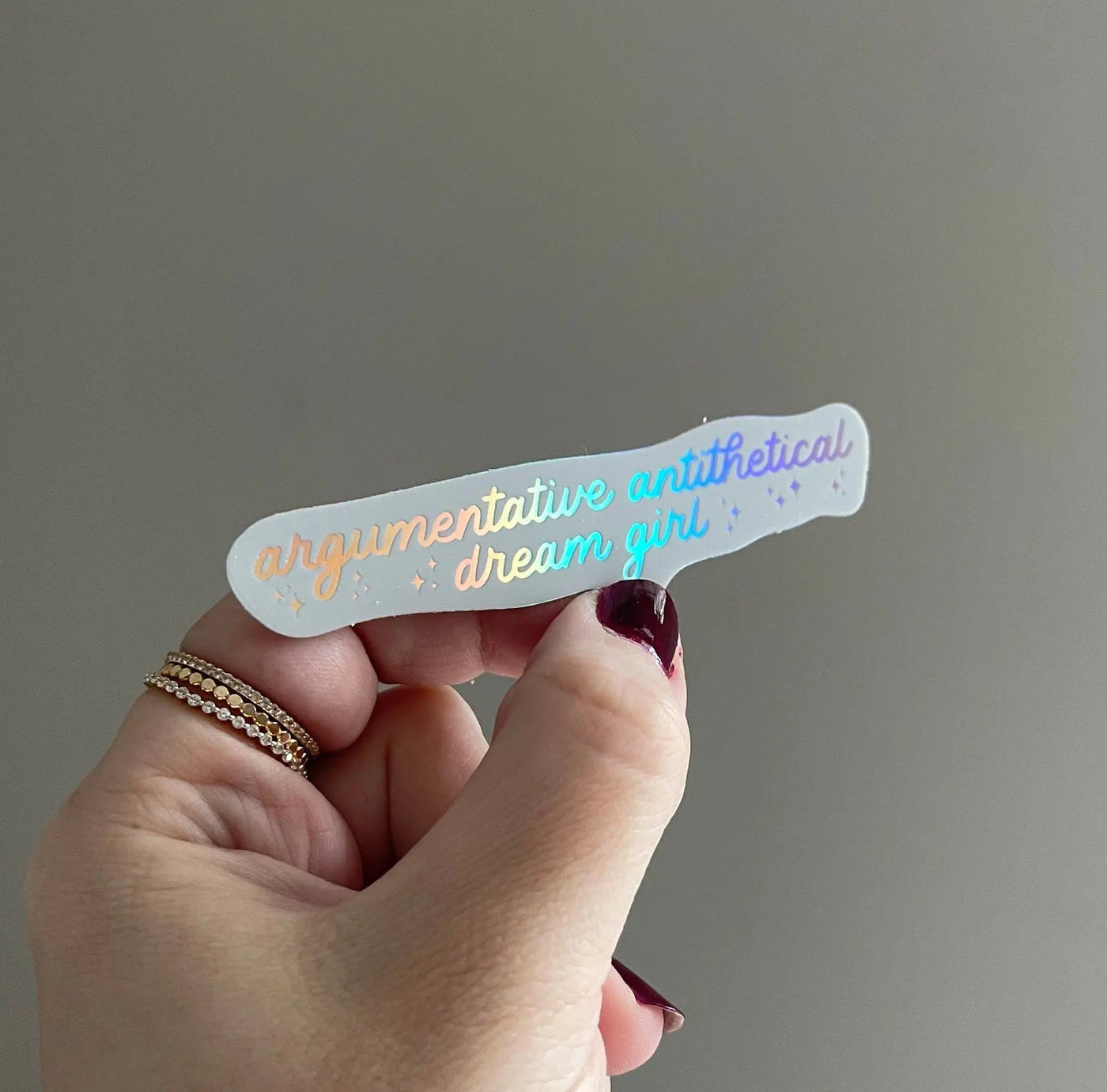 Holographic Argumentative Antithetical Dream Girl sticker - MangoIllustrated - Sticker