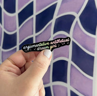 Holographic Argumentative Antithetical Dream Girl sticker - Black - MangoIllustrated - Sticker