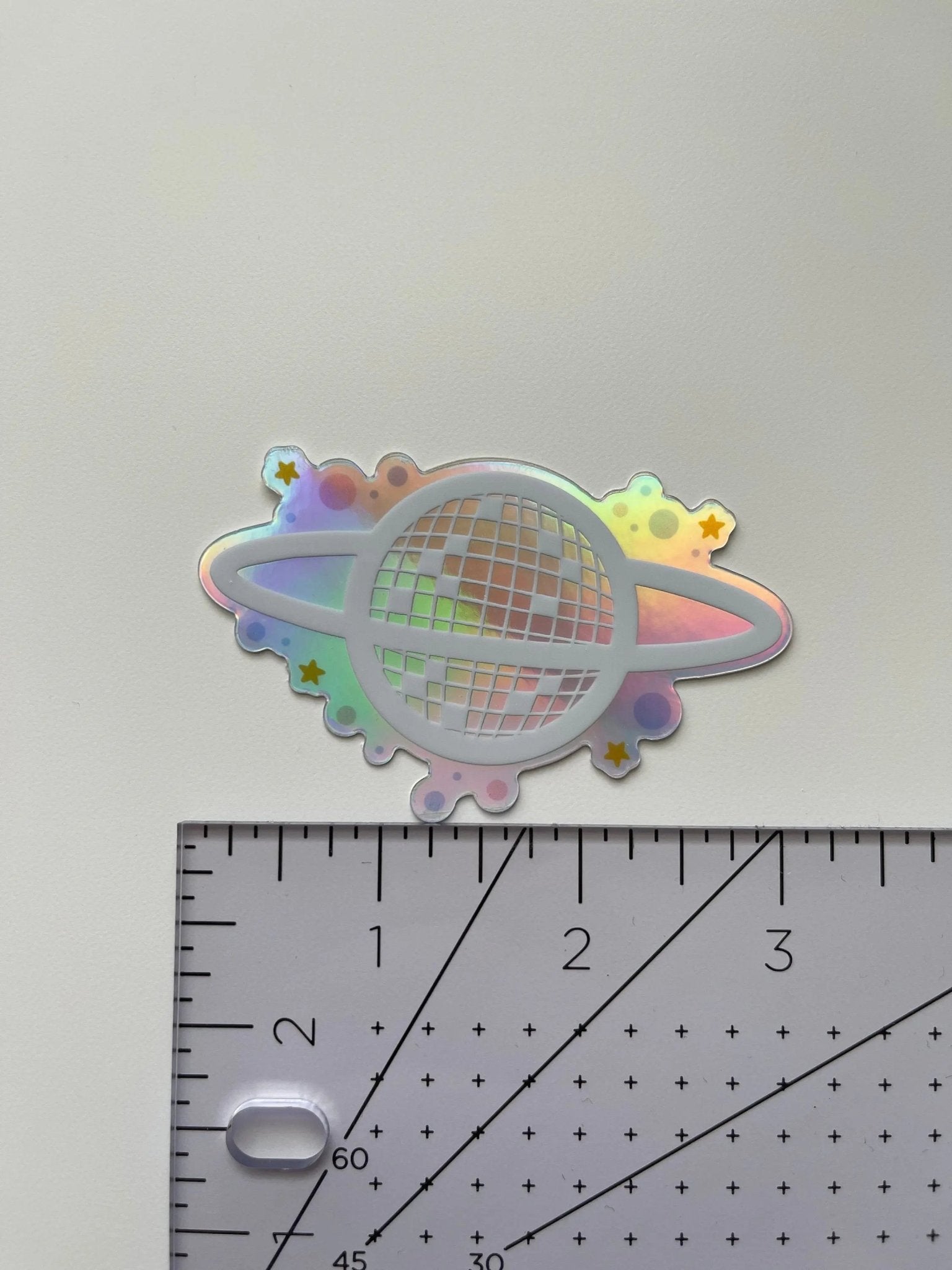 Holographic Disco Ball Planet sticker - MangoIllustrated - Sticker