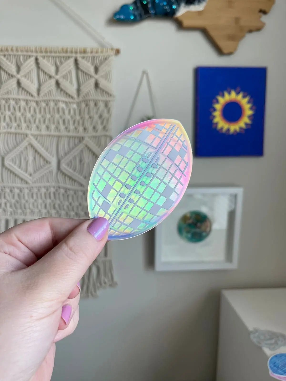 Holographic Disco Football sticker - MangoIllustrated - Sticker