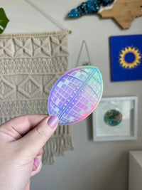 Holographic Disco Football sticker - MangoIllustrated - Sticker