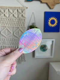 Holographic Disco Football sticker - MangoIllustrated - Sticker