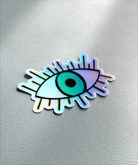 Holographic Evil Eye sticker - MangoIllustrated - Sticker