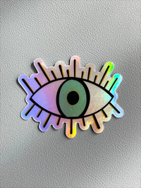 Holographic Evil Eye sticker - MangoIllustrated - Sticker