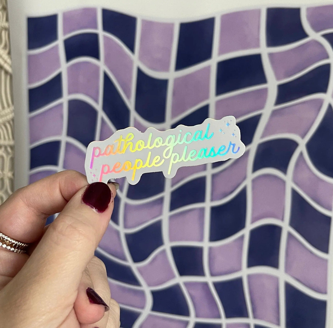 Holographic Pathological people pleaser sticker - MangoIllustrated - Sticker