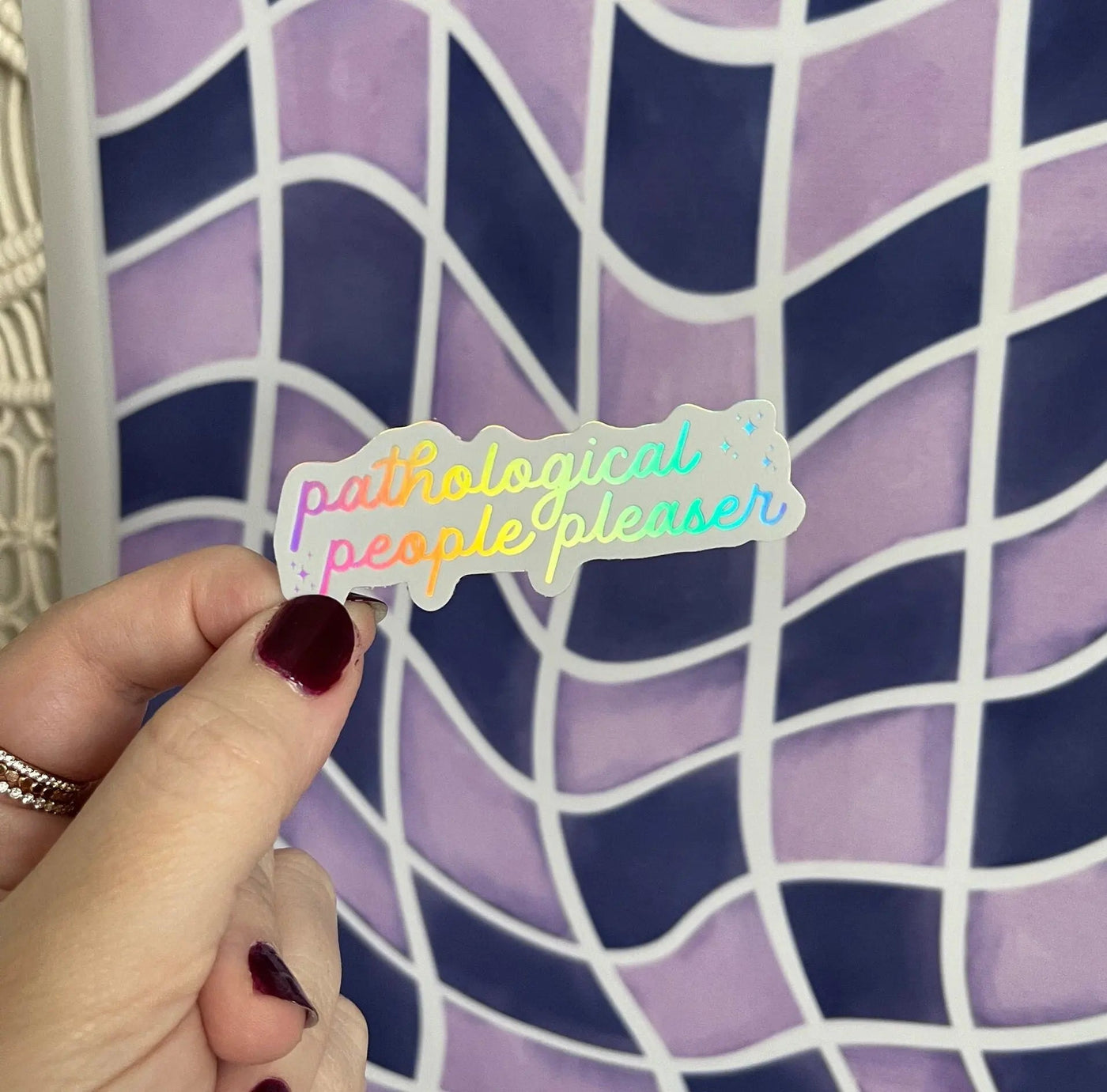 Holographic Pathological people pleaser sticker - MangoIllustrated - Sticker