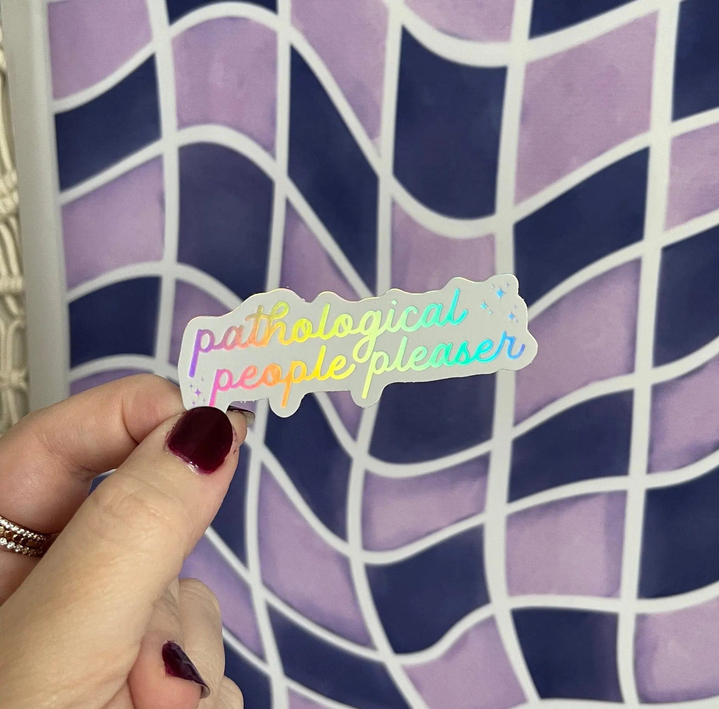 Holographic Pathological people pleaser sticker - MangoIllustrated - Sticker