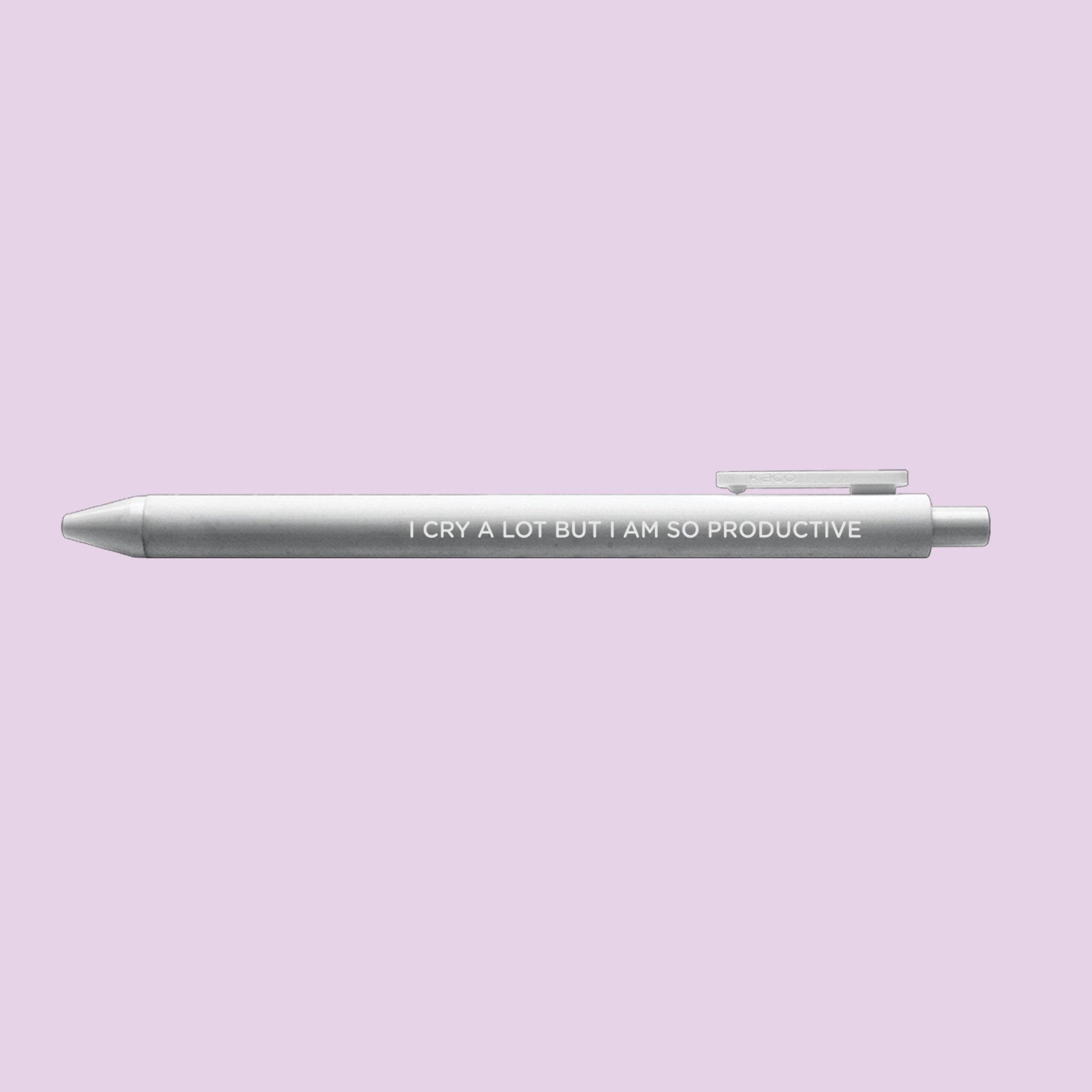I cry a lot but I am so productive jotter pen - MangoIllustrated - Pens