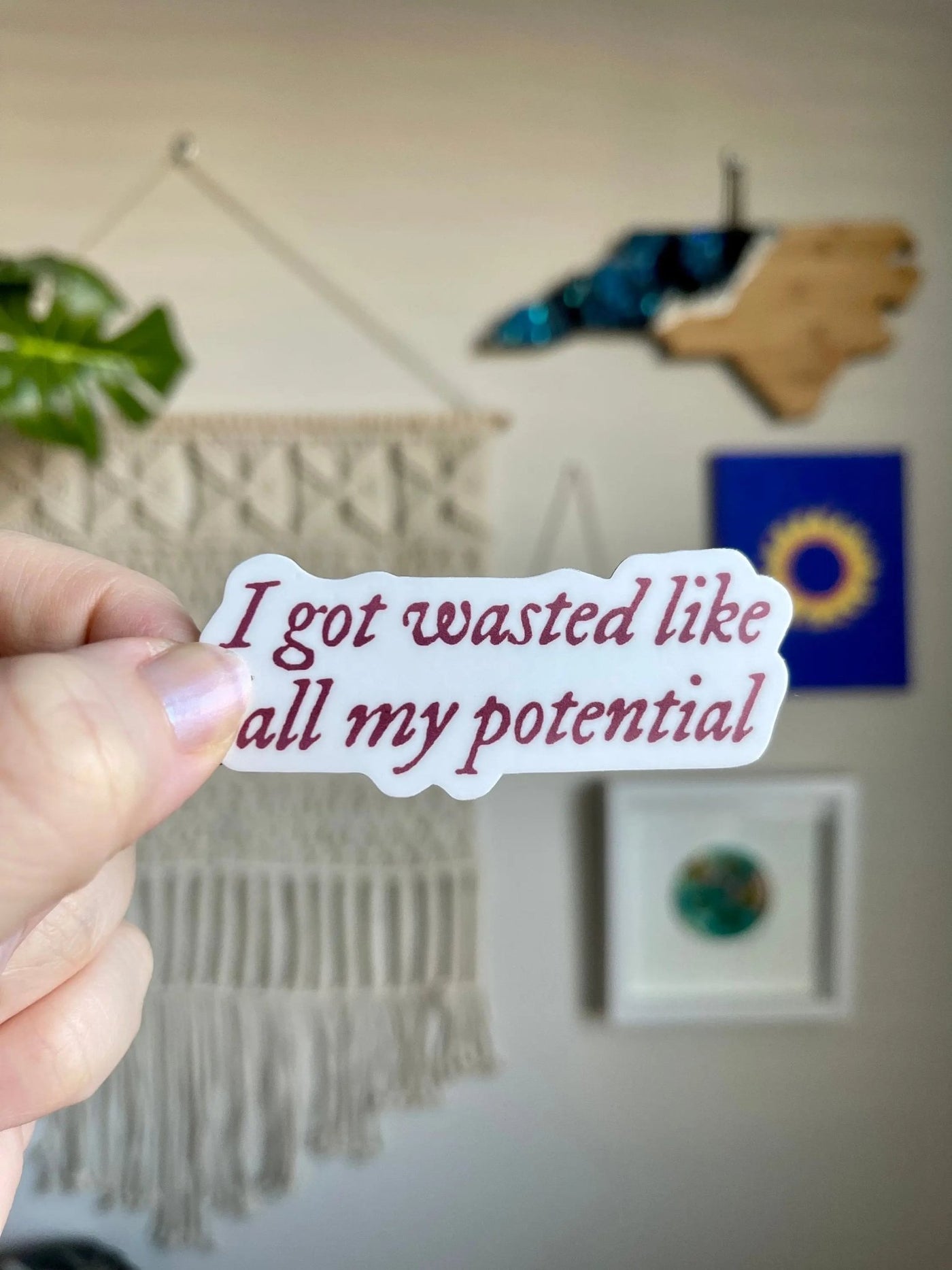 I got wasted liked all my potential sticker - MangoIllustrated - Sticker