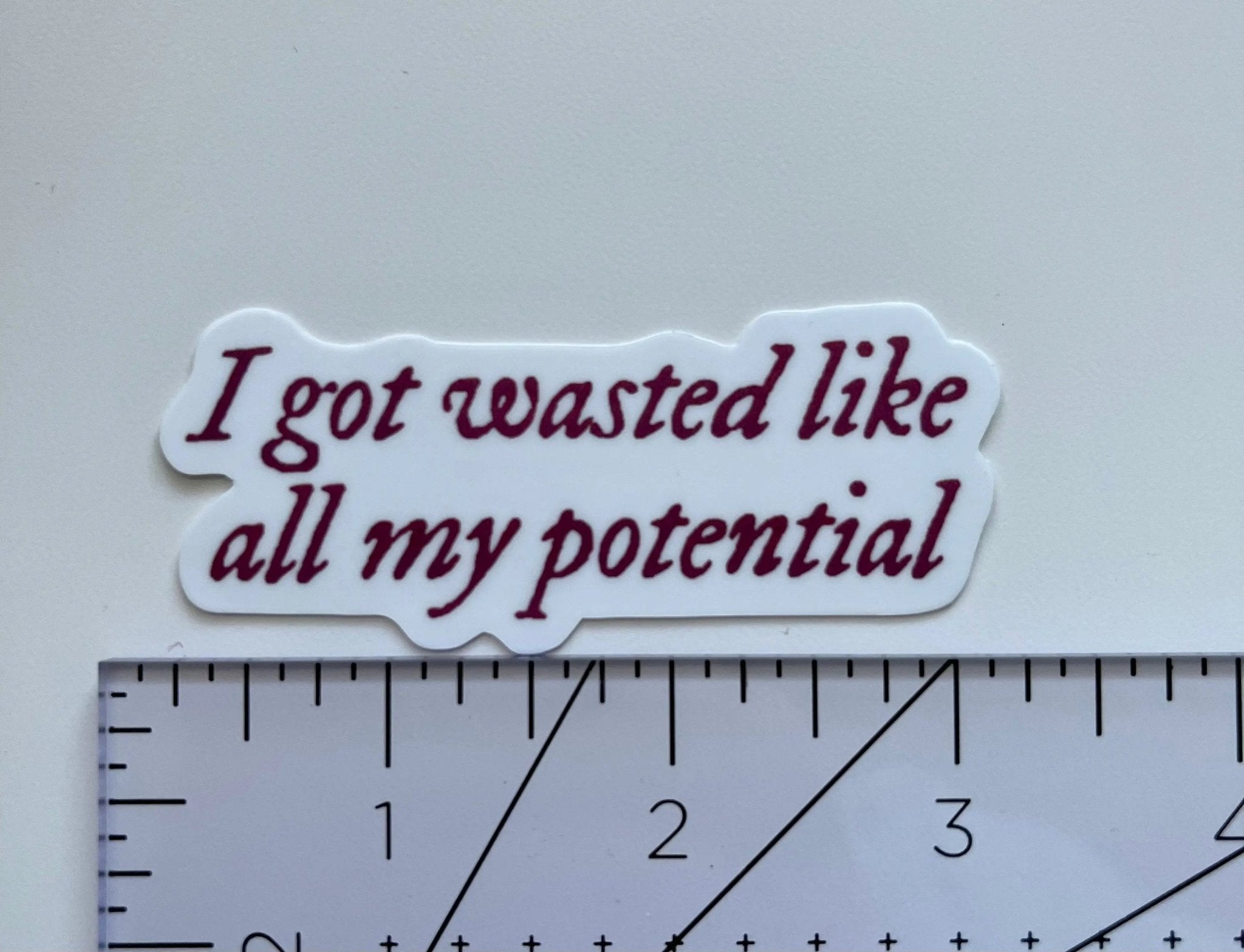 I got wasted liked all my potential sticker - MangoIllustrated - Sticker