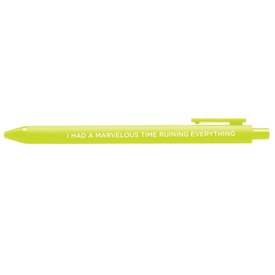 I had a marvelous time ruining everything jotter gel pen - MangoIllustrated - Pens