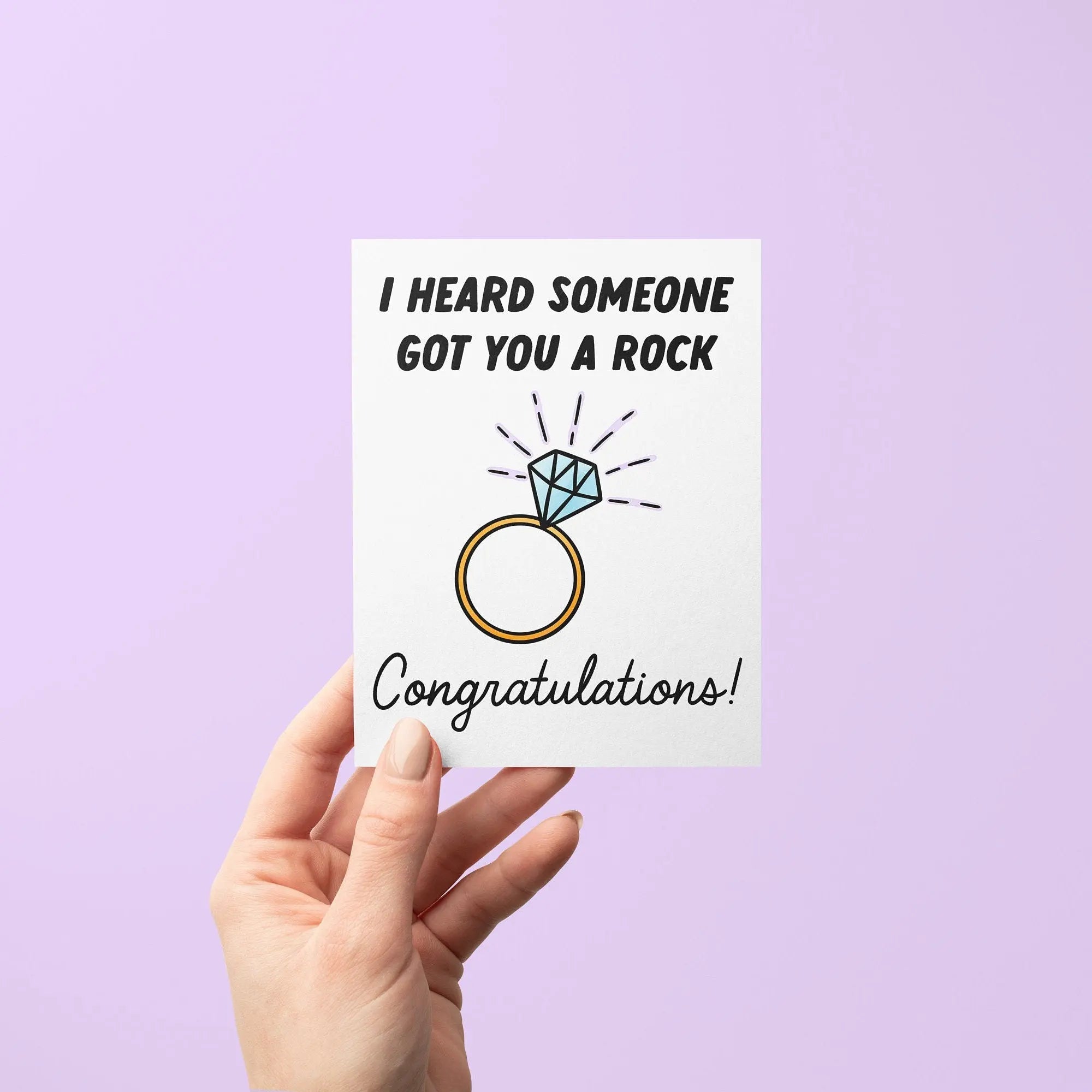 I heard someone got you a rock card - MangoIllustrated - Greeting Cards