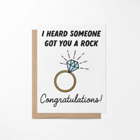 I heard someone got you a rock card - MangoIllustrated - Greeting Cards