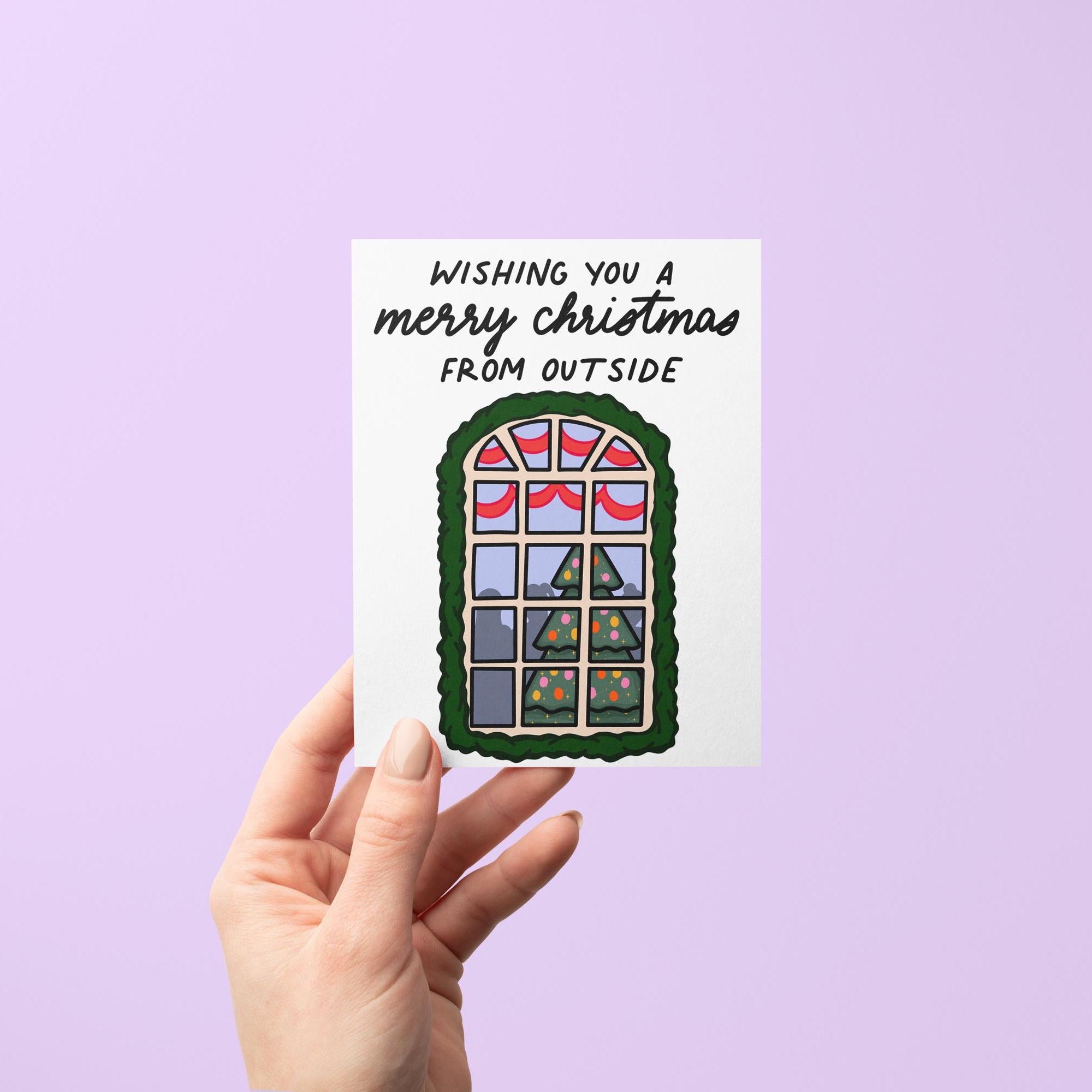 I look in people's windows Christmas card - MangoIllustrated - Greeting Cards