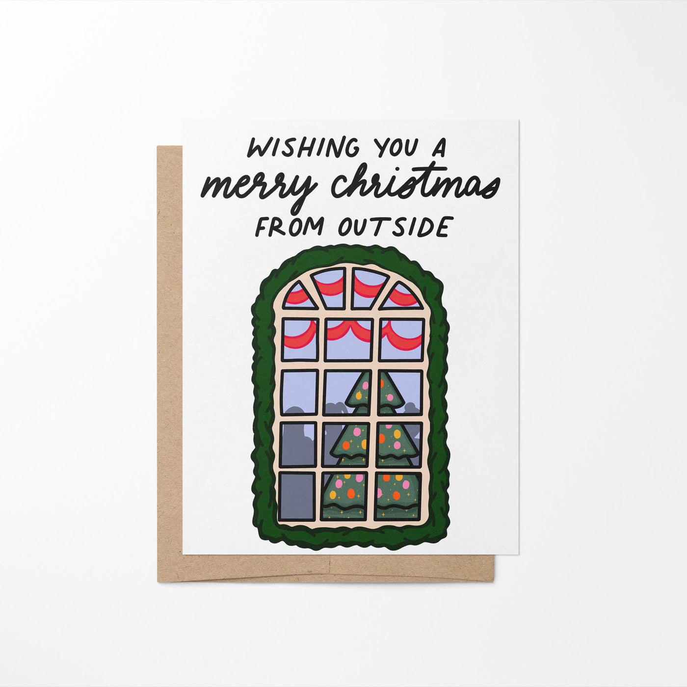I look in people's windows Christmas card - MangoIllustrated - Greeting Cards