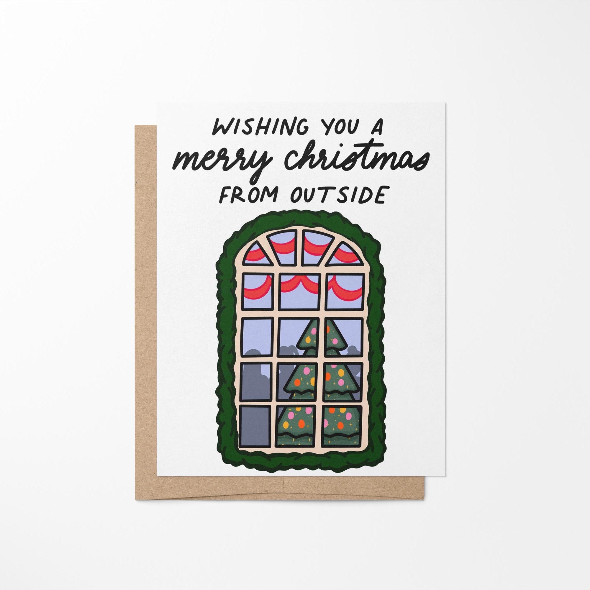 I look in people's windows Christmas card - MangoIllustrated - Greeting Cards