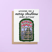 I look in people's windows Christmas card - MangoIllustrated - Greeting Cards