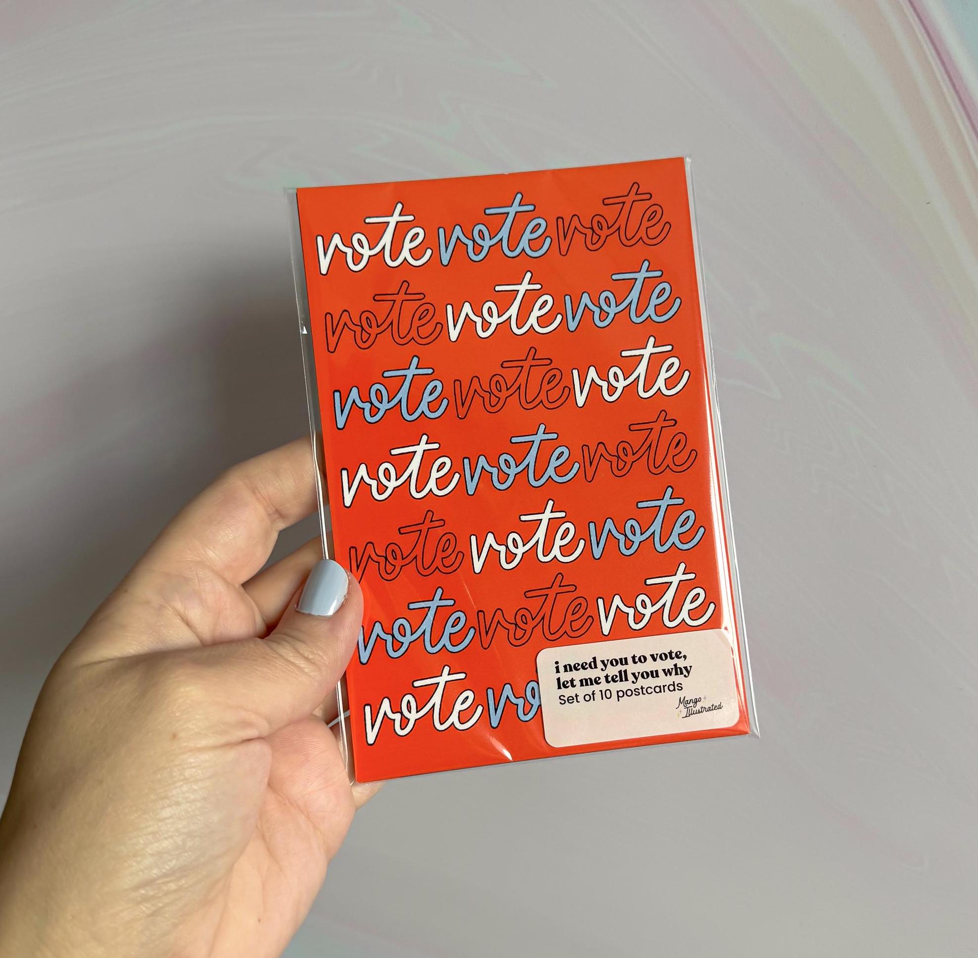 I Need You to Vote Postcard Set - MangoIllustrated - Greeting Cards