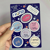 I voted sticker sheet - MangoIllustrated - Sticker