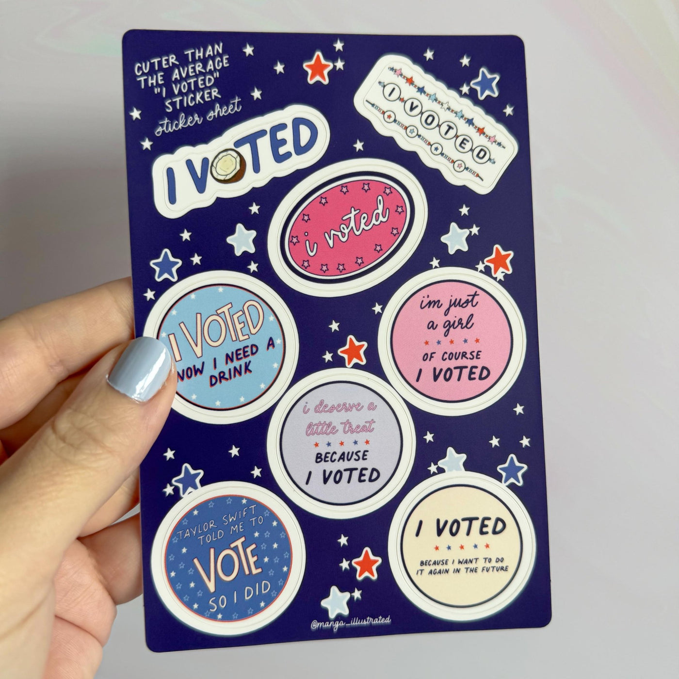 I voted sticker sheet - MangoIllustrated - Sticker