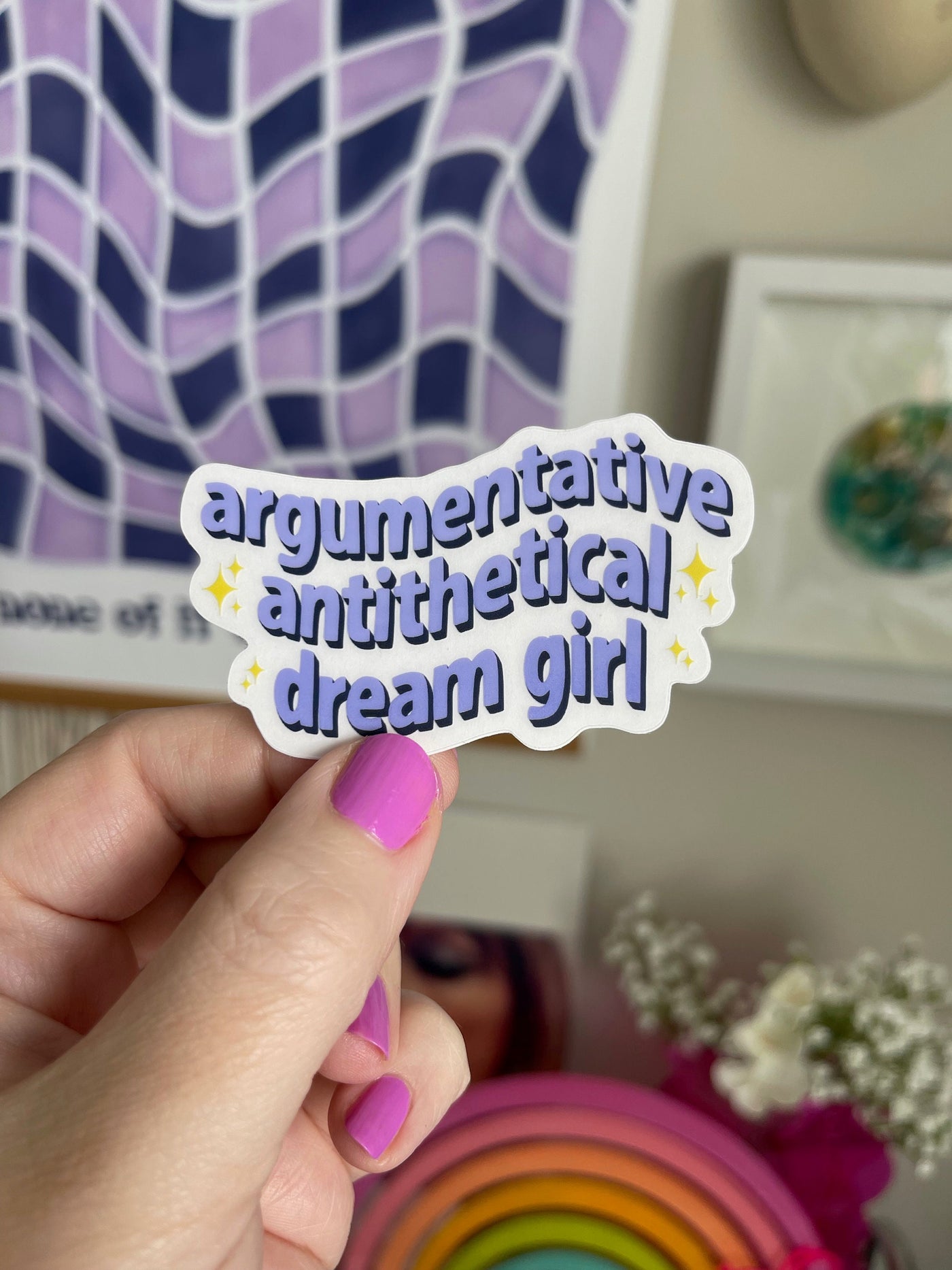 CLEAR Argumentative Antithetical Dream Girl sticker
