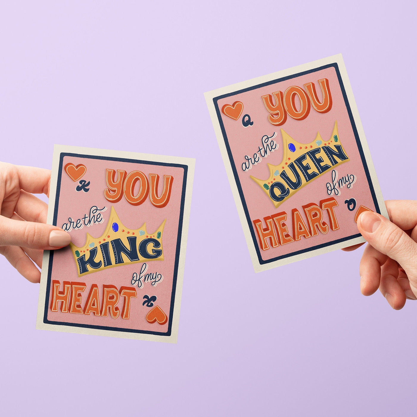 King of My Heart Queen of My Heart greeting card