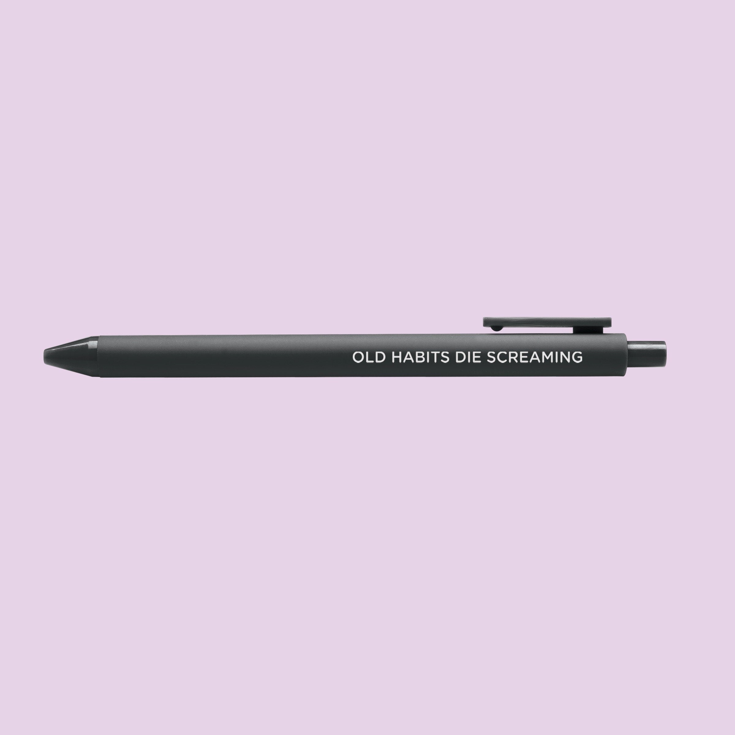 Old habits die screaming jotter gel pen, tortured poets department inspired Jotter pen, TTPD era gel pen, gift for swifties, swiftie pen set