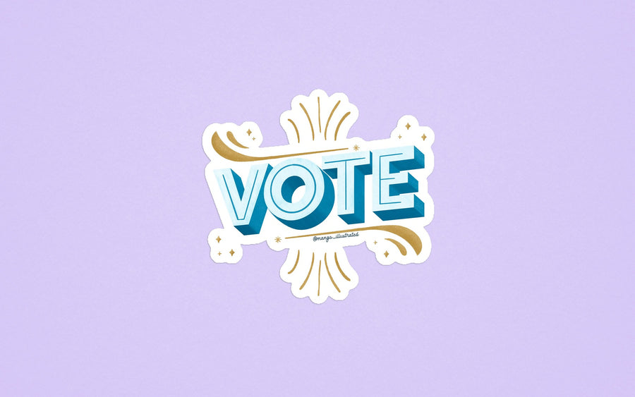 VOTE sticker, voting sticker, vote decal, election sticker, waterproof sticker