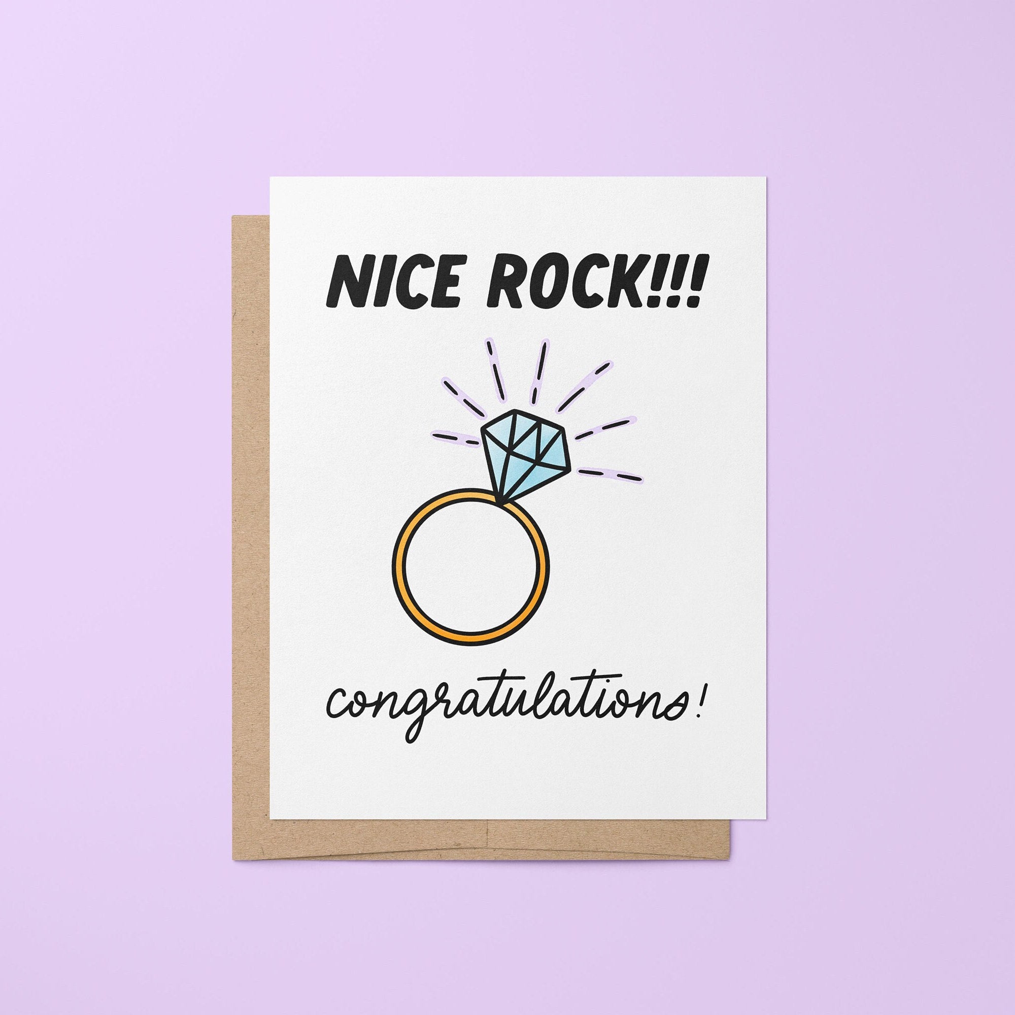 Nice rock engagement card