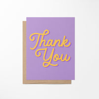 Thank You card - yellow and purple