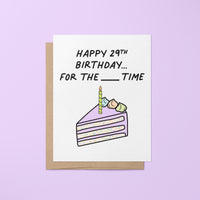 Happy 29th birthday again fill in the blank birthday card