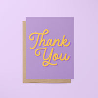 Thank You card - yellow and purple