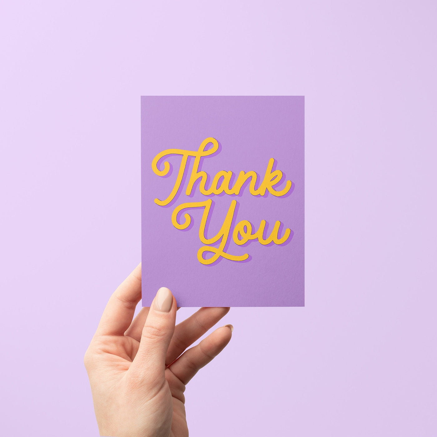 Thank You card - yellow and purple