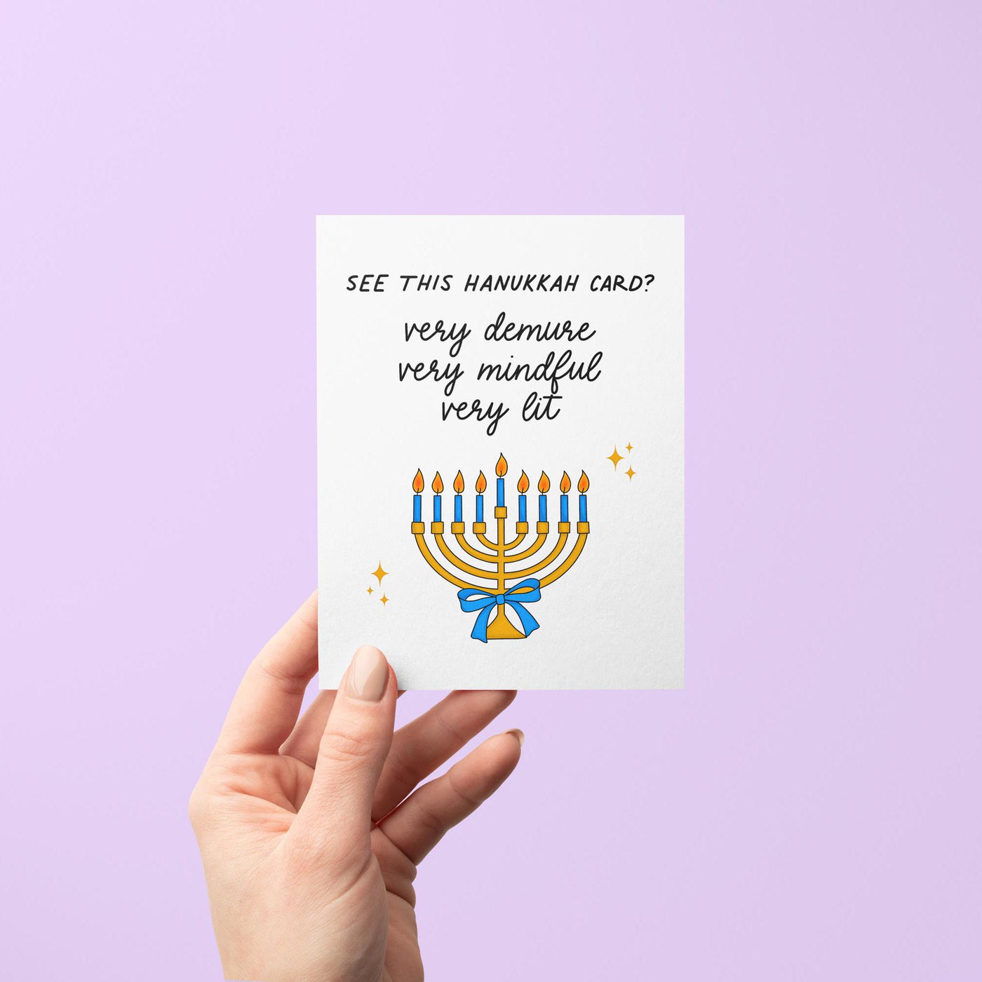 Very demure Hanukkah card, TikTok trend Hanukkah gift, tiktok very demure, trending Hanukkah card for bestie, very demure very mindful