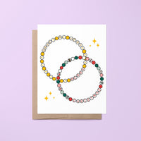 Friendship bracelet Christmas card, christmas gift for Taylor fan, eras tour christmas, trending christmas card for bestie, holiday card