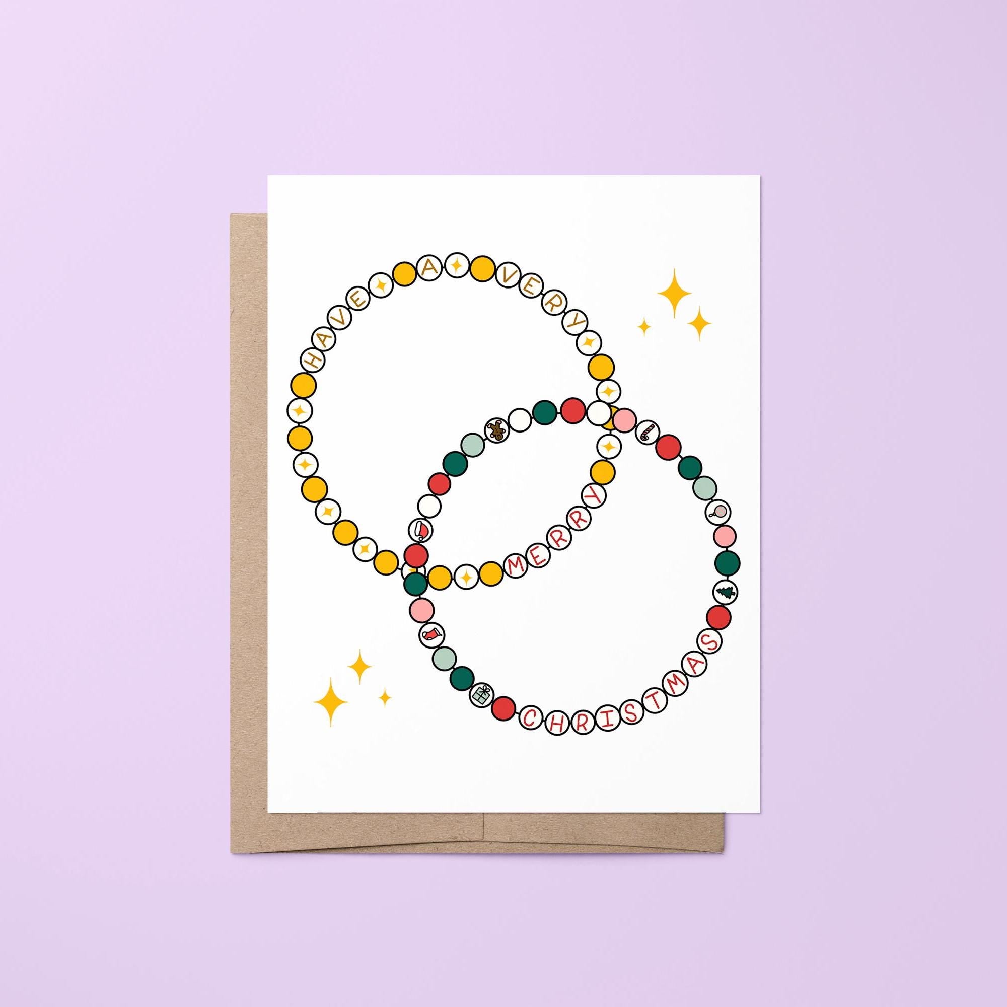 Friendship bracelet Christmas card