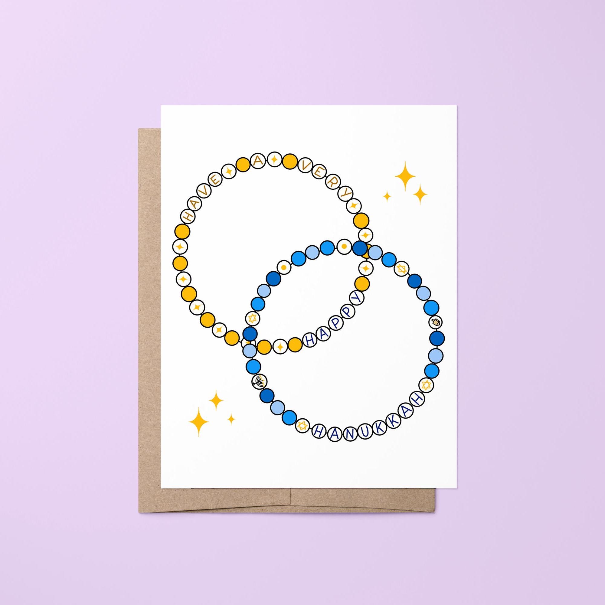 Friendship bracelet Hanukkah card, Hanukkah gift for Taylor fan, eras tour Hanukkah, trending Hanukkah card for bestie, holiday card